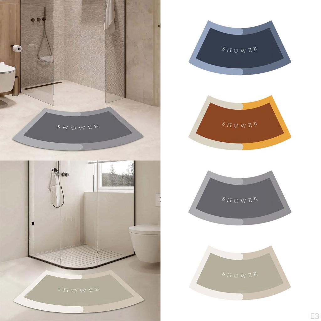 Изогнутый коврик для ванной, нескользящий напольный коврик для ванной для унитаза для квадрантной душевой кабины,