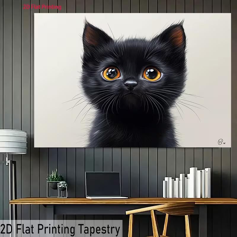 2D Милый Черный Котенок Фон Декорация для Фотографии Любителей Животных