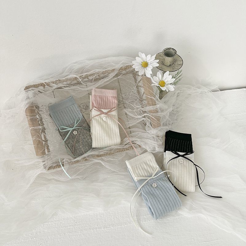 3 пары Летние тонкие сетчатые носки для девочек | Носки до икр/колен в стиле принцессы с бантиком - Детские дышащие сетчатые чулки