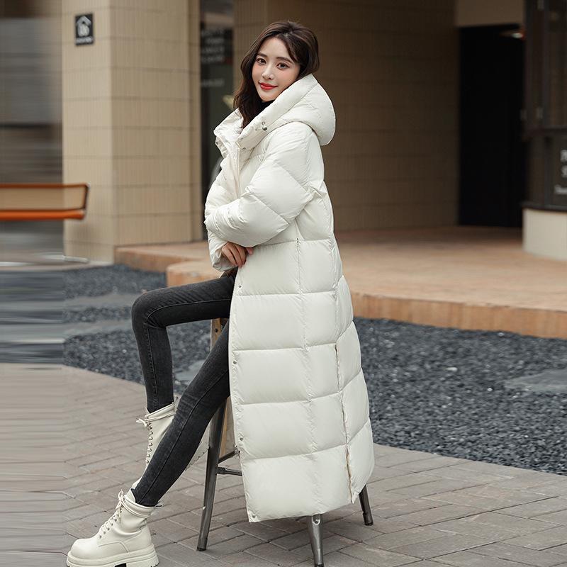 Medium and Long Loose Cotton Clothes Winter Fashion Hooded Thickened Cotton Clothes Over The Knee Jacket