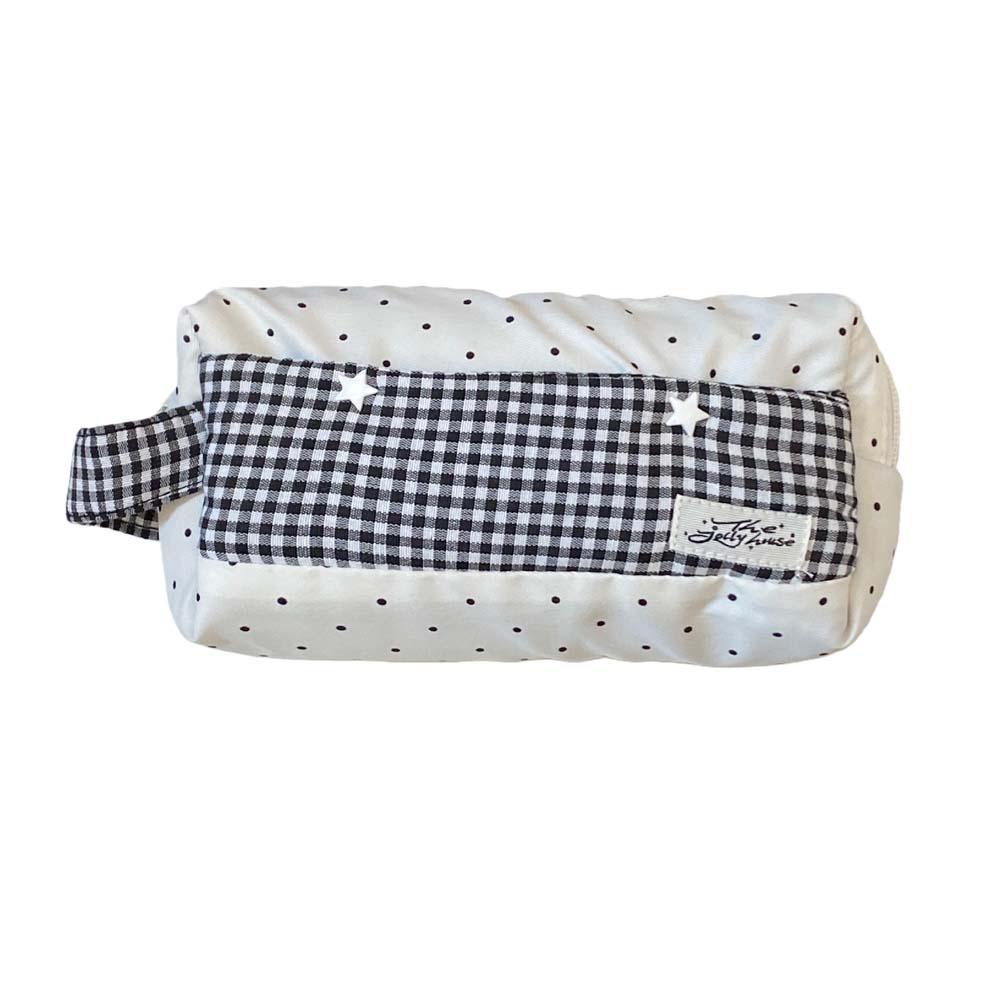 Polka Dot Star Plaid Cloth Pencil Case Large Capacity Pen Storage Bag Handheld Pencil Bag  Student
