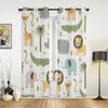 Мультфильм зоопарк животные ёж лиса джунгли дети оконные шторы шторы для спальни гостиной кухни декоративные элементы 2 шт