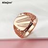 SIMJOO Eyelet Square Rose Gold Lady Ring Jewelry