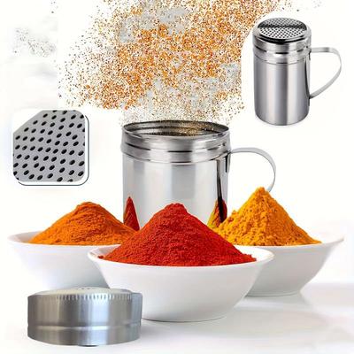 Контейнер для порошка из нержавеющей стали 2 шт. Крышка с защитой от влаги Сито для муки Корейская выпечка Кофейные принадлежности Кухонный цилиндр