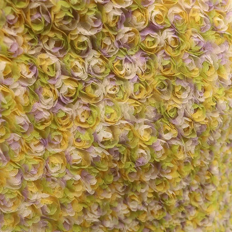 1Yard Three-Dimensional Rose Petal Embroidery Fabric 130cm Width DIY Costume Dress Birthday Party Decrotation Embroidery Fabric