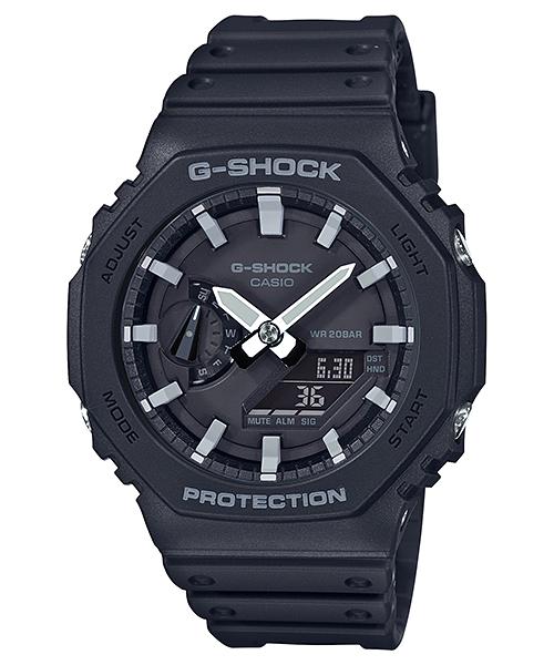 Casio Мужские часы G-SHOCK Аналоговые ударопрочные кварцевые часы GA-2100-1A с ремешком из смолы, водонепроницаемость 200 м