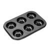 Donut Baking Pan 6-Count Carbon Steel Nonstick Donut Pan for Baking Easy Release Doughnut Molds Multifunctional Bakeware for Cakes Muffins Pies