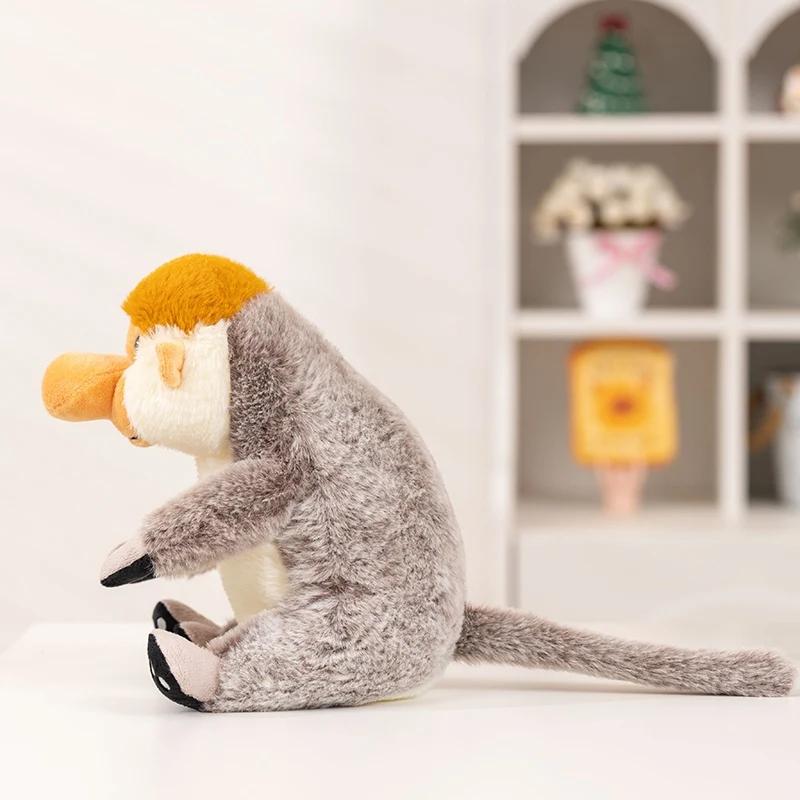 Креативная Плюшевая Кукла Обезьяна с Длинным Носом Высококачественная Серая Обезьяна Горилла Животное Мягкая Игрушка Домашний Декор Подарок для Мальчиков и Девочек