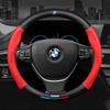 2026 Hot 38cm Carbon Fiber Leather Car Steering Wheel Cover For BMW F30 F10 E90 F20 E46 E60 E70 E39 X6 Auto Interior Accessories keychain GK3