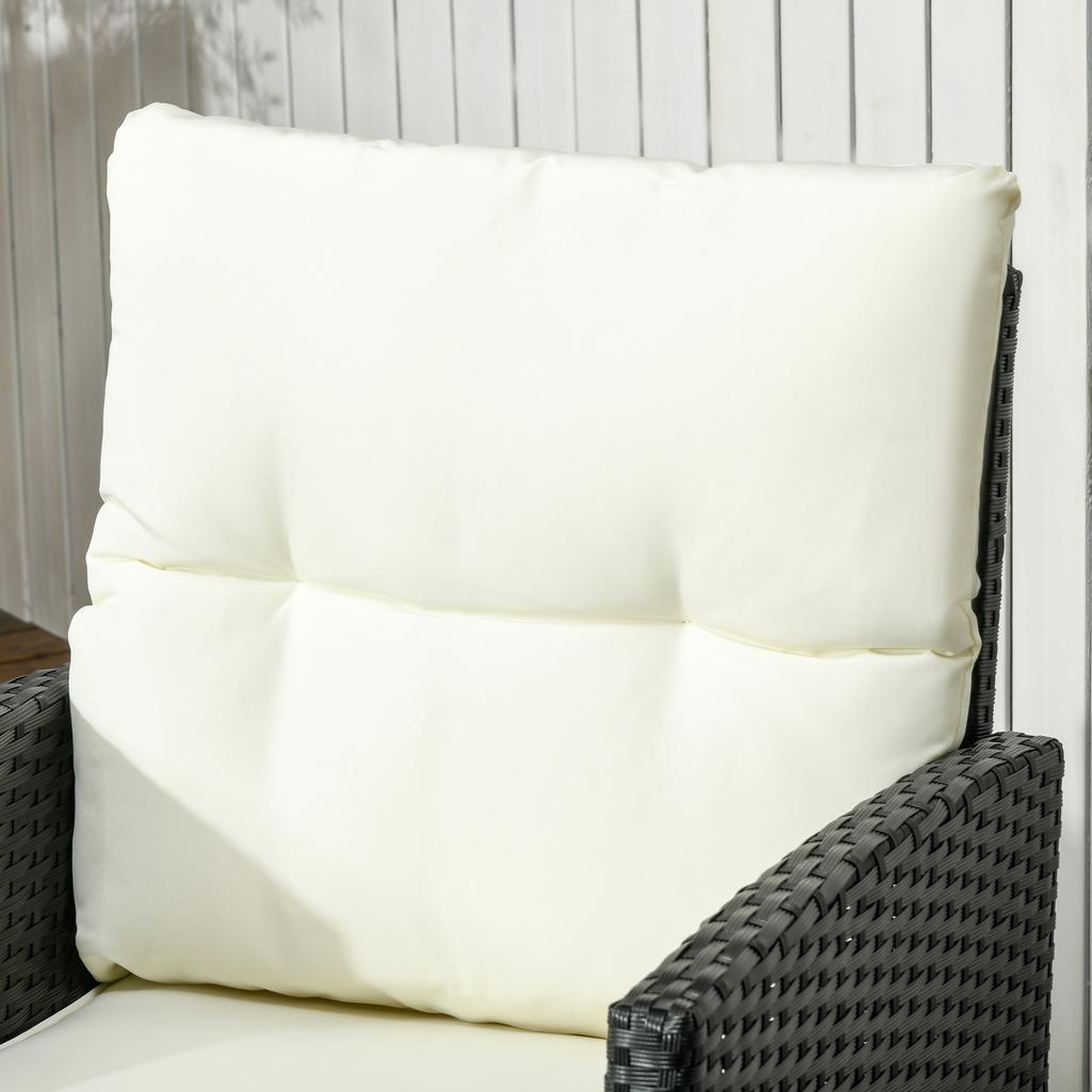 5 Seater Rattan Garden Furniture Set, 6 Piece Garden Sofa Set, Armchairs, 3-Seater Sofa, Footstools, Glass Dining Table, Cushions