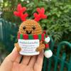 Positive Christmas Crochet Doll with Encouraging Card Emotional Support Handmade Knitting Santa Hat Potato Pickle Decoration Ornament Stress Relief