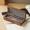 Коробка для очков из цельного дерева черного ореха — деловой подарок для учителей и портативное хранилище для мужских и женских очков для коррекции близорукости