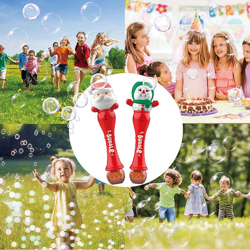 Рождество Полностью Автоматический Свет Музыка Пузырьковый Пистолет Дед Мороз Снеговик Пузыри Палочка Машина Игрушка для Вечеринки Детские Дни Рождения Подарки