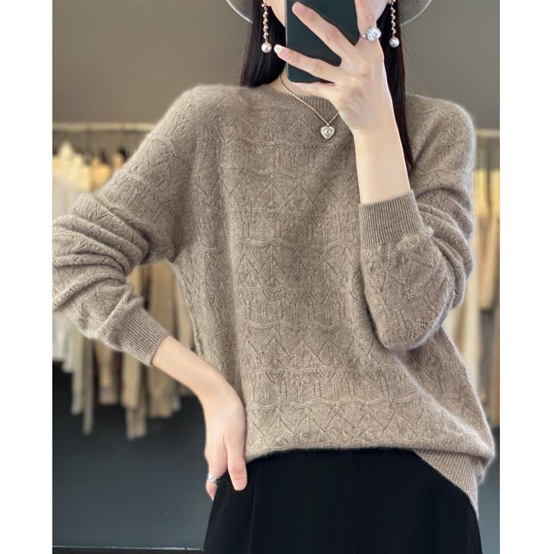 Женский свитер, кашемир Цинхэ, 30% кашемир, 70% шерсть, зимний вязаный пуловер, осенний свитер, женский кашемировый свитер, вязаный топ с длинным рукавом