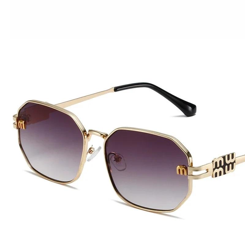 Новые модные многоугольные солнцезащитные очки UV400, ретро металлическая оправа, нейтральные очки для защиты от УФ-лучей для улицы, модные трендовые солнцезащитные очки