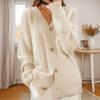 Women's Fashion Solid Color Long Sleeve V-Neck Knit Cardigan Button Sweater Jacket