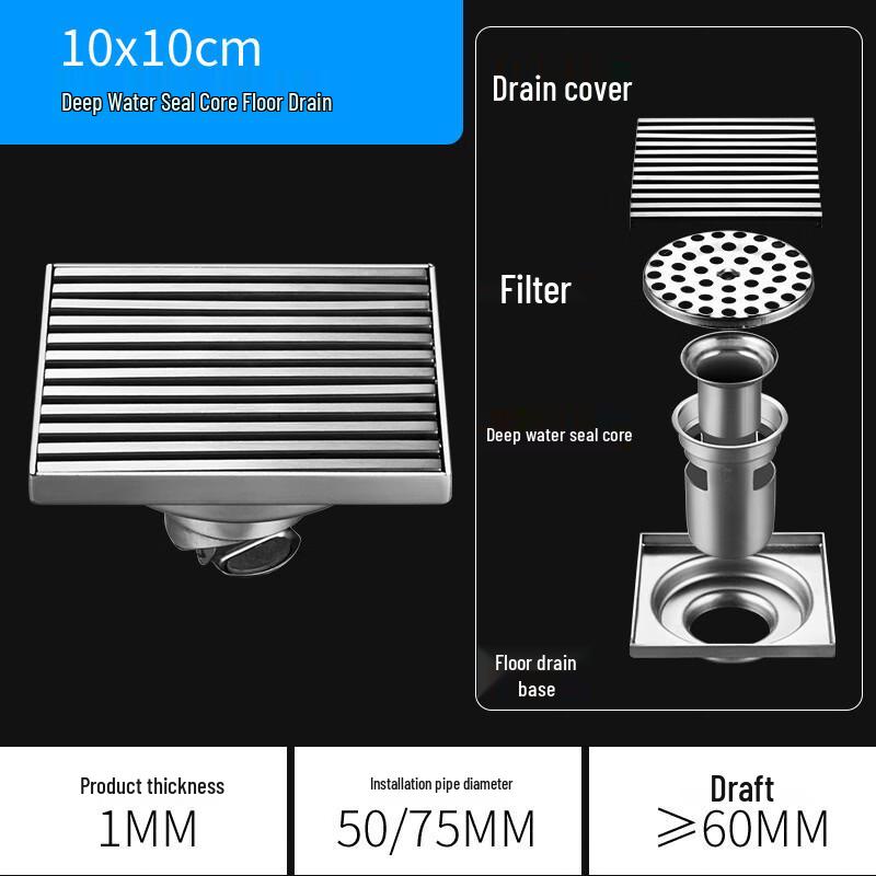 Wutuo Black Stainless Steel Outdoor Floor Drain