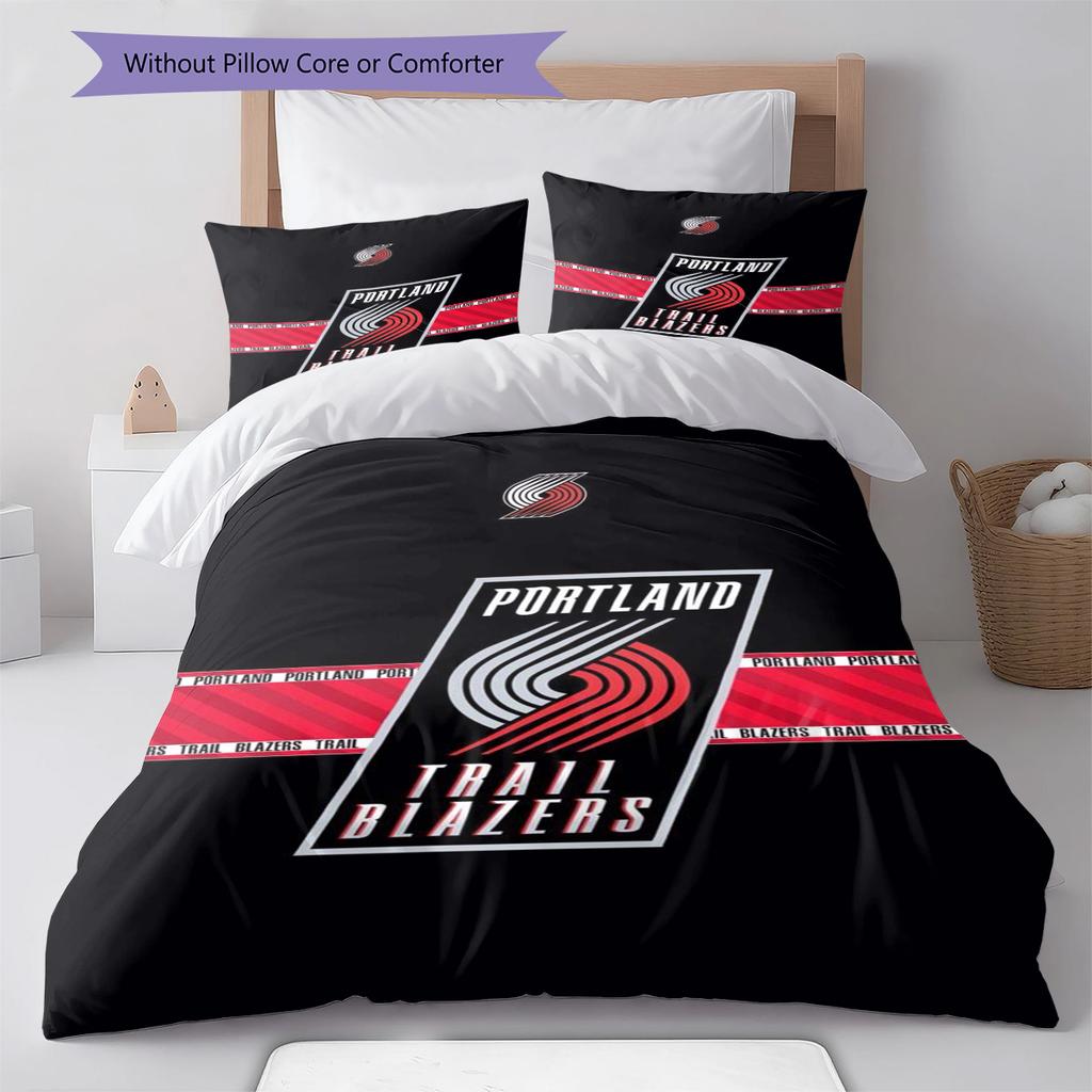 Portland Trailblazers Pattern Bedding Set Quilt Cover Pillowcase Home Decor Gift (1 * duvet cover + 2 * pillowcase, without core)