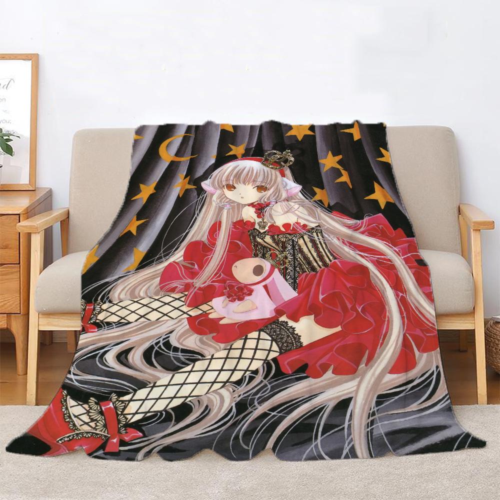 New Arrival Chobits Anime Warm Blankets for Cold Boho Blanket King Size Home Interior Beach Towel Fluffy Plaid Bed Throw Knee &