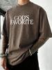 GodS Favorite Pattern Men Washed TShirt Casual Loose T Shirts Summer Cotton Streetwear Vacation Breathable Short Sleeve