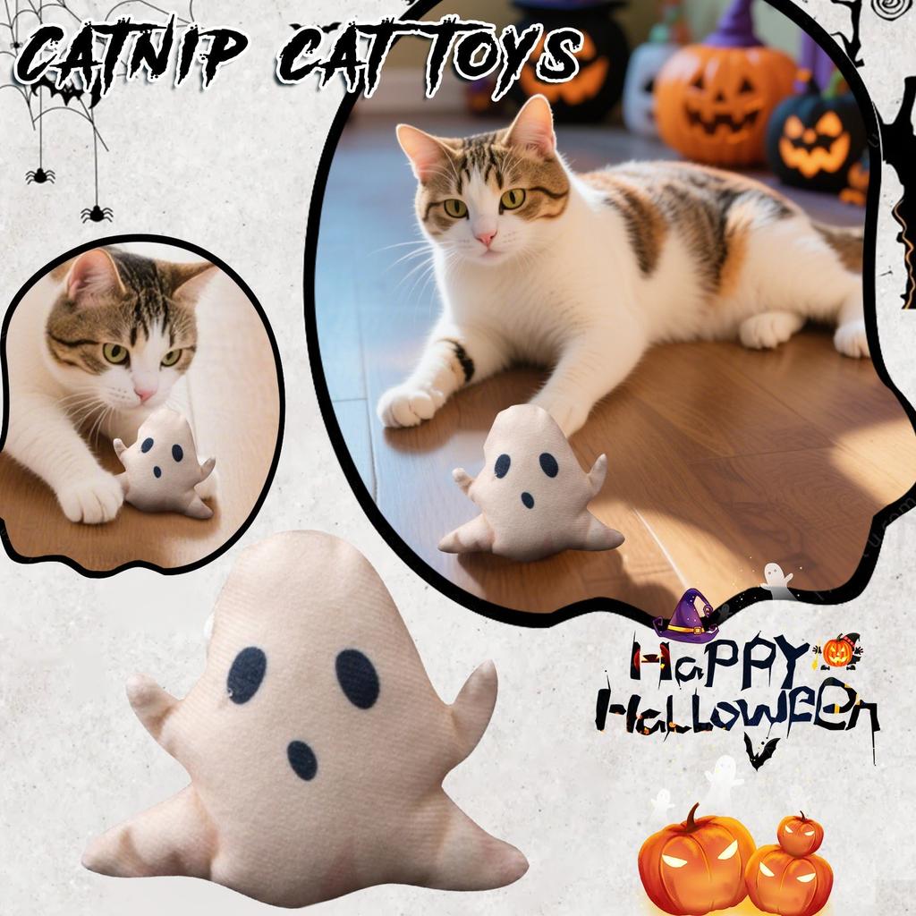 Хэллоуинские кошачьи игрушки, плюшевые игрушки с кошачьей мятой, мягкие и кошачьи игрушки, идеально подходят для игр и упражнений в помещении