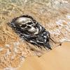 Dark Gothic-style decorated skull polyester microfiber beach towel is highly absorbent, suitable for swimming and beach outings