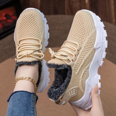 Хлопковая обувь, женские флисовые ботинки на толстой подошве, легкие полусапожки, холодостойкие и теплые ботинки