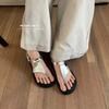 Buckle Straps Flat Sandals 2024 Summer Woman's Square Roound Head Open Toe Flatform Flip-Flop Style Sandal Shoes For Women