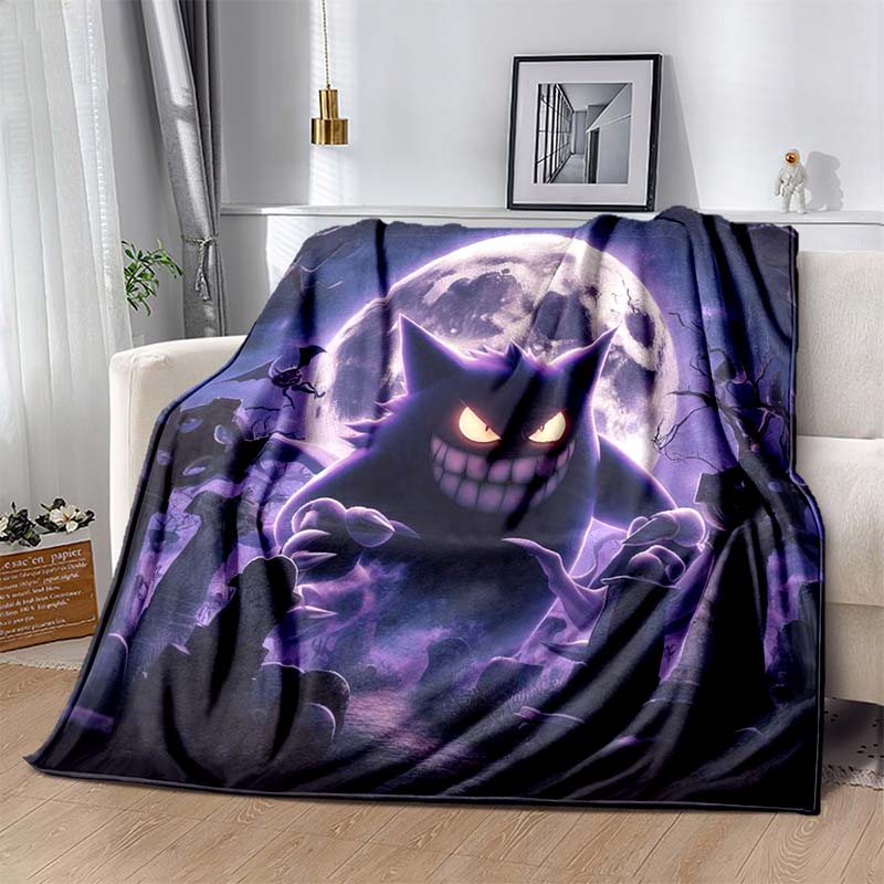 P-Pokemon G-Gengar Print Blanket Warm Soft Comfortable Home Travel Blanket Sofa Bedding Camping RV Blanket Luxury Gift Potdemiel