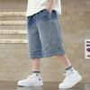 Мальчиковые брюки средней длины Летняя мужская летняя одежда Джинсовые брюки длиной три четверти Детские свободные шорты