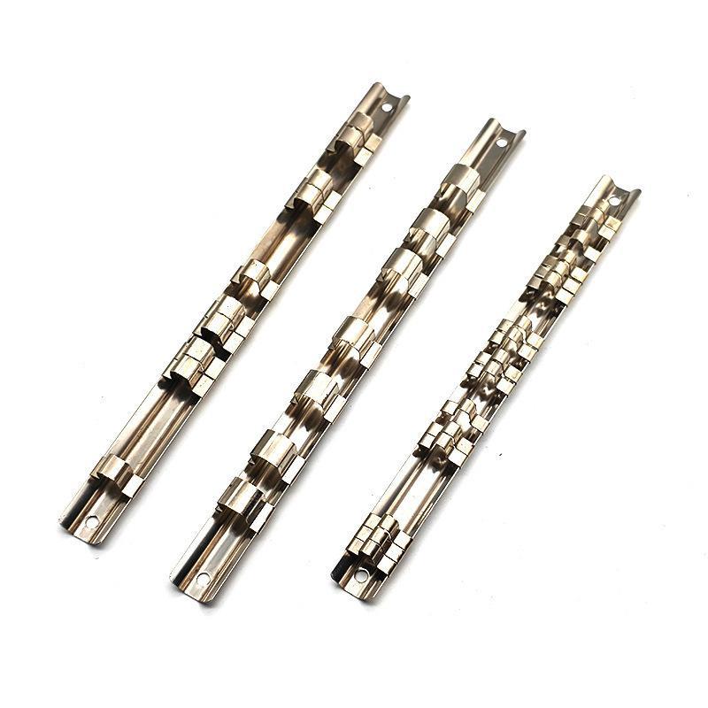 1 шт./Набор из 3 шт. Держатель-рейка на 8 гнезд для головок 1/4" 3/8" 1/2" – Нарейковый органайзер для хранения инструментов для отдельных головок