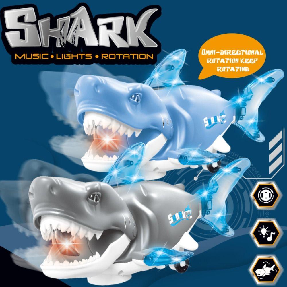 With Sound Swinging Shark Toy Plastic Swaying Fish Toys Crawling Interactive Shark Toy Halloween