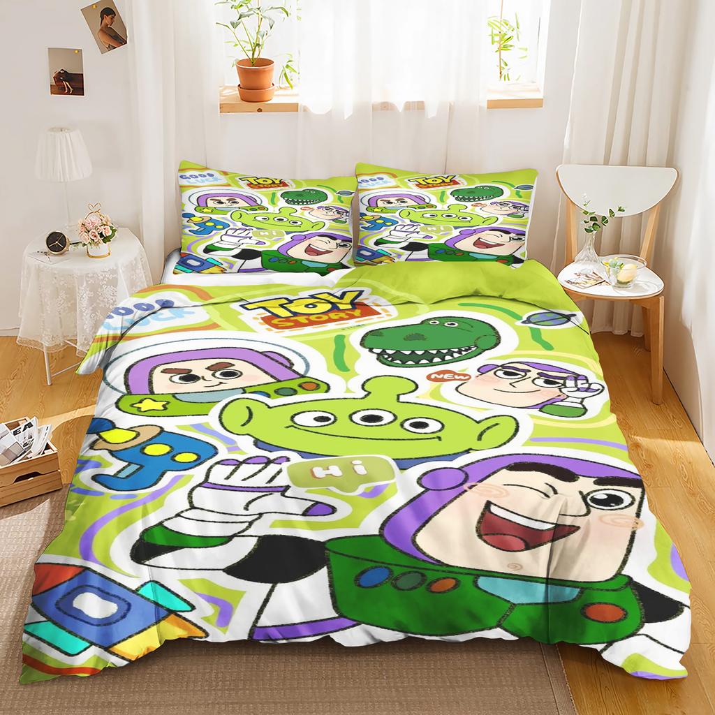Toy Story 3-Piece 1 Quilt Cover One Piece Bedding Set Comforte Luxus Exquisite Birthday Gift 100% Polyester Home Decor