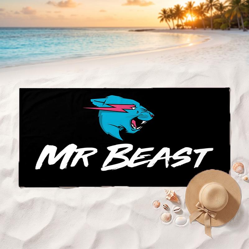 Mrbeast Мягкое и удобное пляжное полотенце, идеально подходящее для отпуска и использования у бассейна, идеальный подарок на летние каникулы