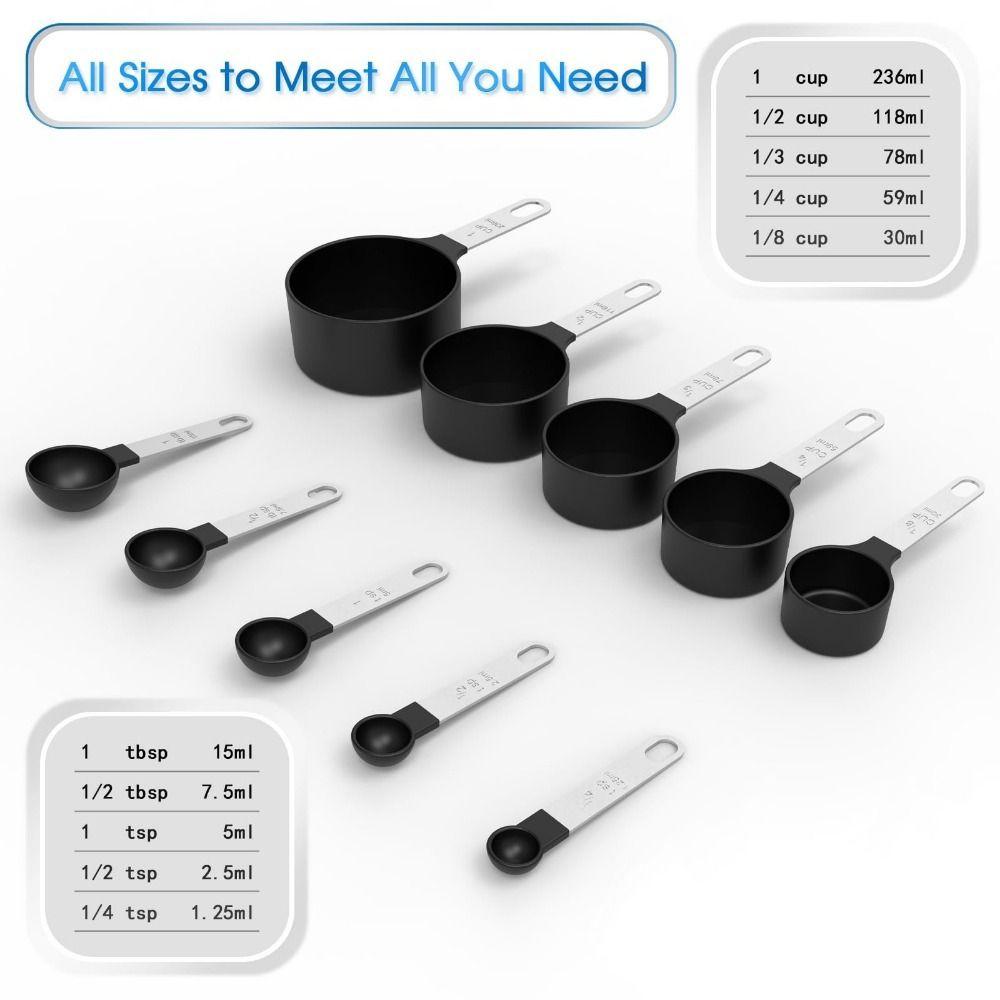 10PCS Plastic Measuring Spoons Set Stackable Measuring Cup and Spoon Set Baking Tool