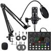 BONKYO V8S Karaoke Set for Home Use, DJ Mixer Set for Live Streaming, Audio Interface, Mixer, Audio Live Sound Card, Male/Female Voice Changer, Microp