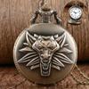 Cosplay Vintage Pocket Watch Anime Game Figure Wolf Head Quartz Watches for Fans Gifts