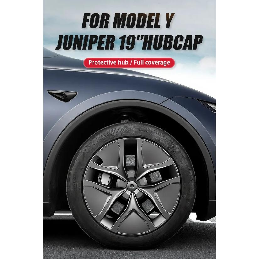 YIKUN Для Tesla Model Y 4 шт. Колпак колеса Автомобильный 19-дюймовый колпак Performance-диска Детали колеса Juniper Полный колпак диска Колпак колеса 2025 2026