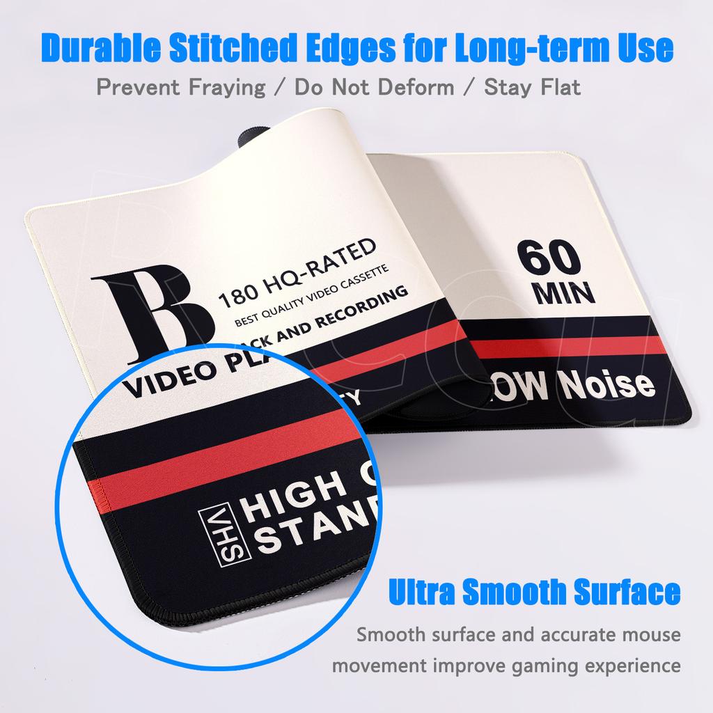 Gaming Mouse Pad Retro VHS Style Rubber Rug Non-slip Speed Deskmat Big KeyboardPad Cartoon Cool Mousepad Pc Accessories Mausepad