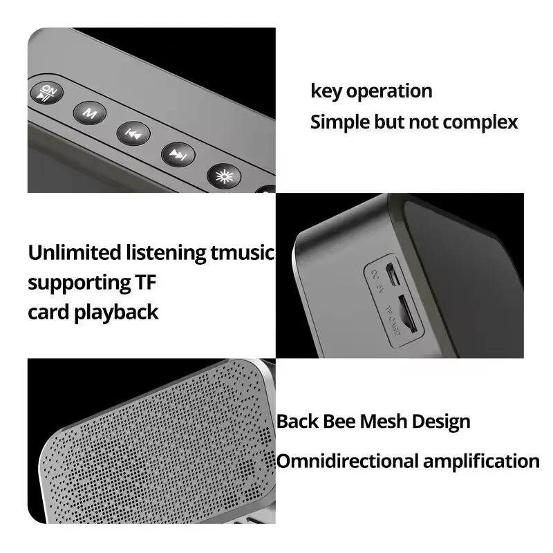 Многофункциональный светодиодный будильник с Bluetooth-динамиком, зеркальным дисплеем, FM-радио, температурой, портативный для спальни и офиса