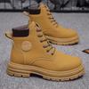 Мужские высокие ботинки Martin в стиле ретро желтого цвета, осень 2024 г. — кожаные, универсальные, рабочие ботинки в британском стиле