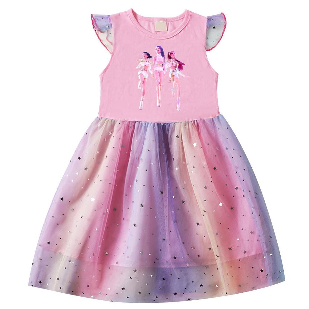 European & American Cartoon Dress for Girls - Monster Hunter Team