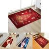 Festive Santa Door Floor Mat In Bright Colors For Holiday Kitchen Bedroom Decor