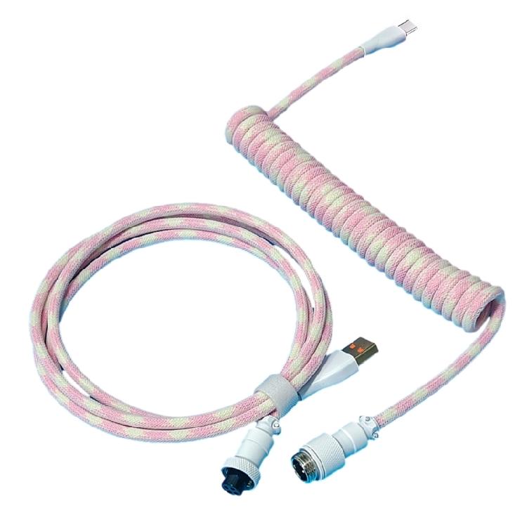 Спиральные кабели для клавиатур Авиационный кабель Type-C на USB A для механических игровых клавиатур Зарядный кабель