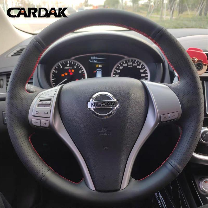 Full Micro Fibre Leather Car Steering Wheel Cover for Nissan Qashqai Altima Teana Rogue 2014-2018