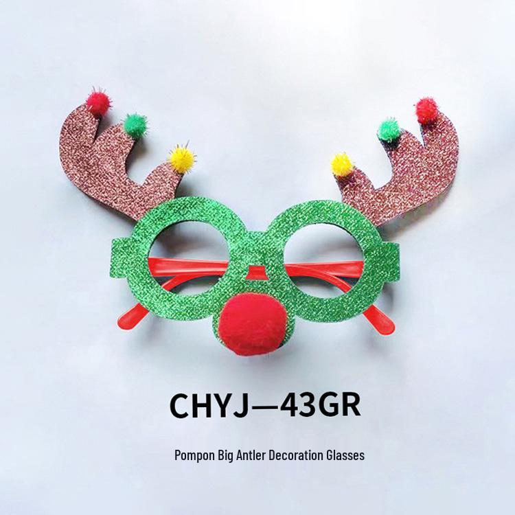 Креативные рождественские очки - Санта, Снеговик, Рога для взрослых и детей