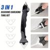 3-in-1 Silicone Caulking Tool Kit Stainless Steelhead Caulk Remover and Sealant Finishing Tools Grout Scraper