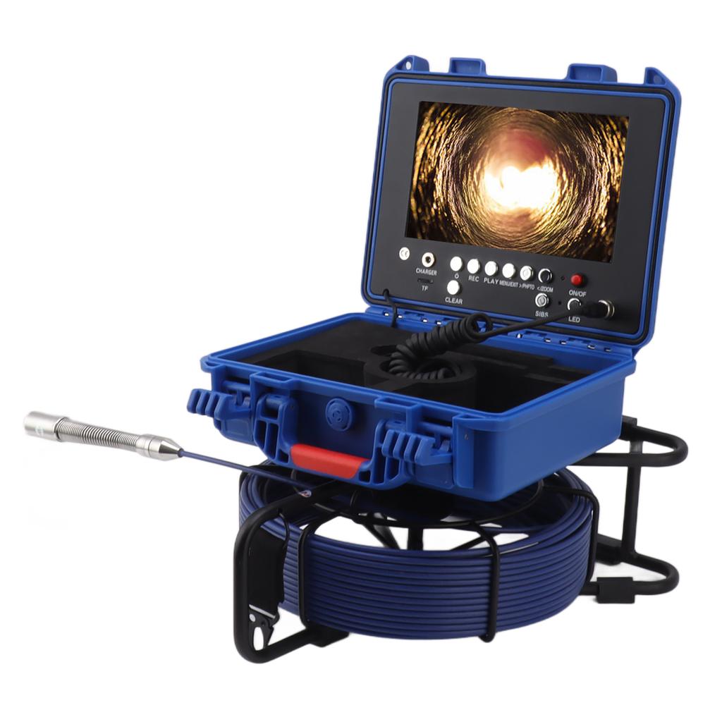 30m Pipe Drain Inspection Camera 17MM 1080P Pipe Endoscope with Meter Counter for Home Wall Duct