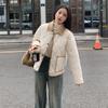 Fragrant wind contrasting colors, new cotton clothes, short jackets, loose lapel rhombus light and thin cotton-padded clothes in winter