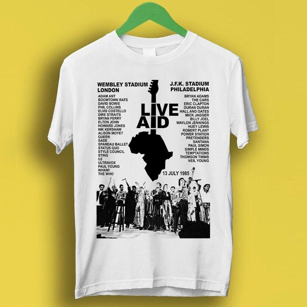 Концерт Live Aid Музыкальное мероприятие Живой 1985 Уэмбли 80-е Подарочная футболка P1685